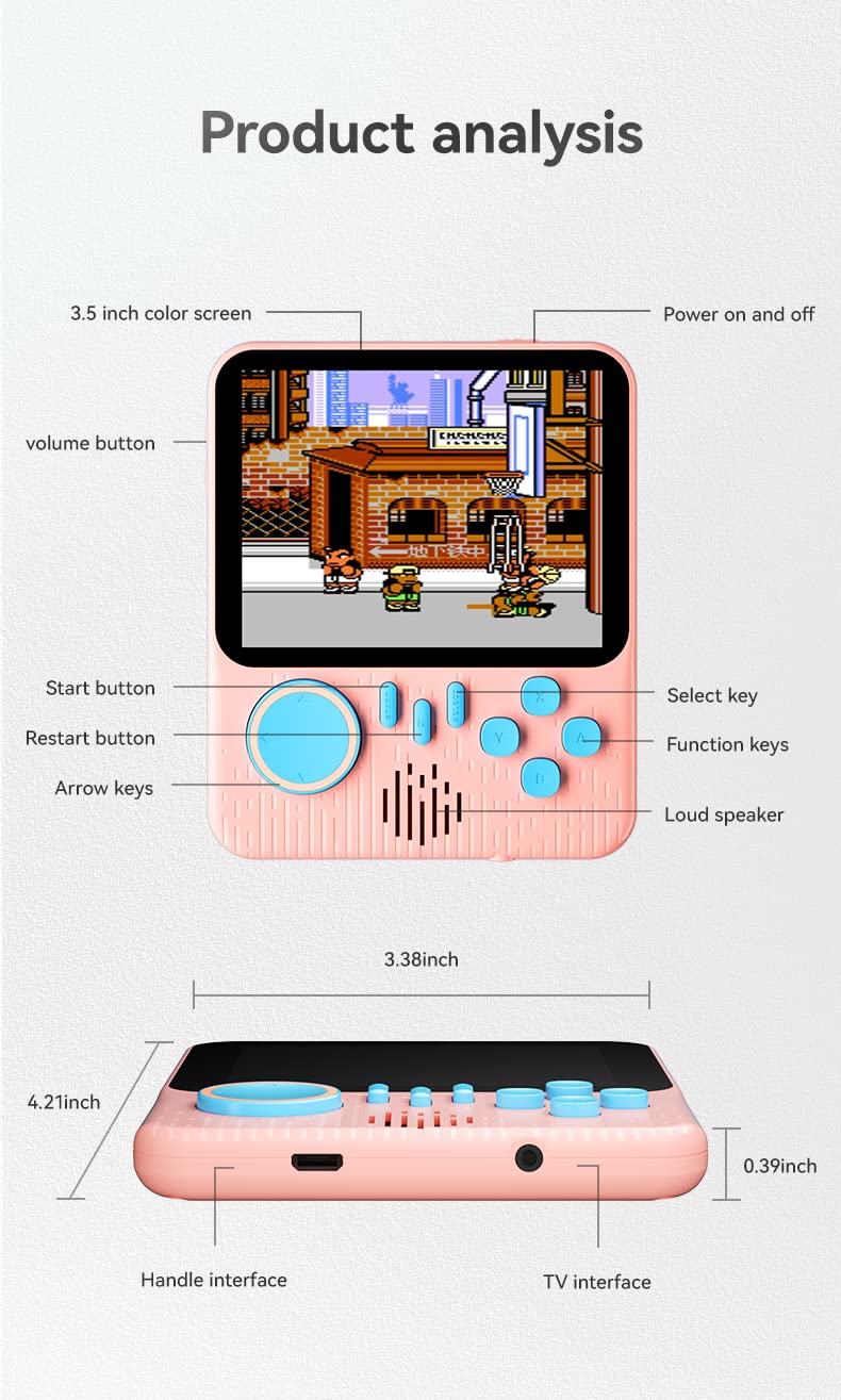 G7 Handheld Video Game Built-in 500 Retro Video Game