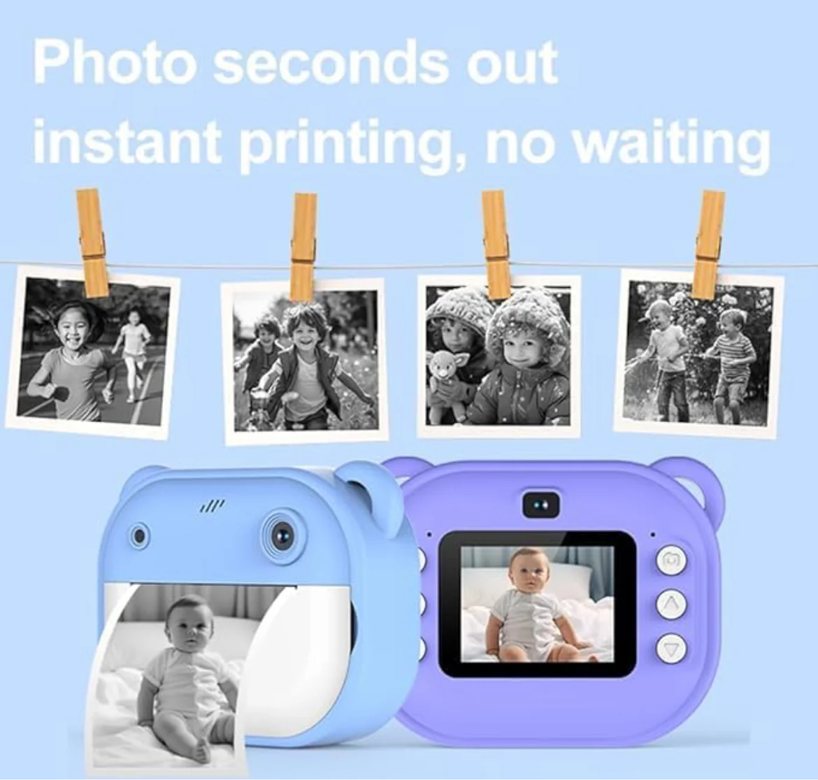 Instant Print Camera | 1080P HD Instant Print Photo | Birthday Gifts for Kids