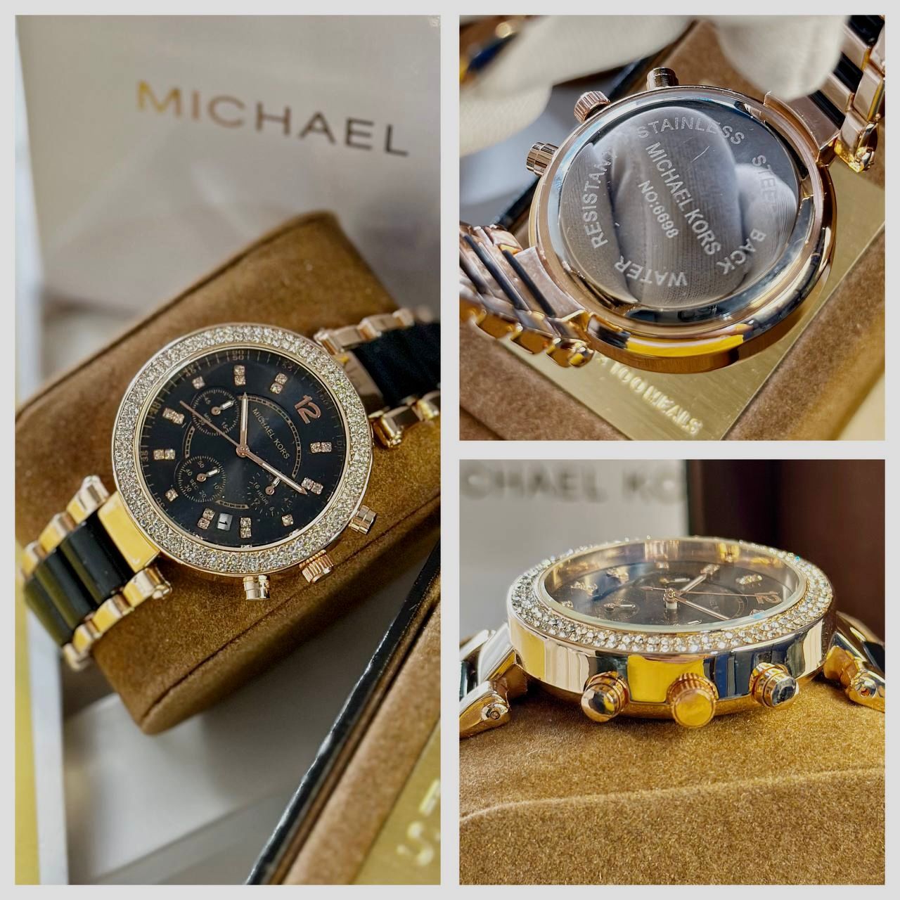 Michael Kors Black & Gold Watch