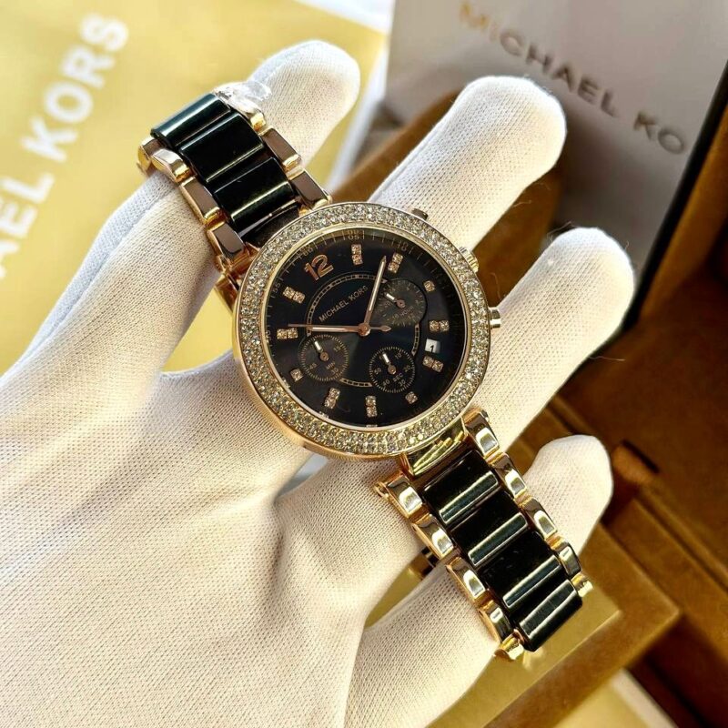 Michael Kors Black & Gold Watch