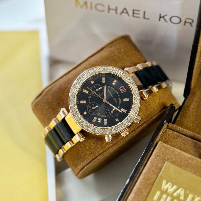 Michael Kors Black & Gold Watch