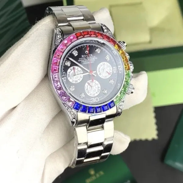 Rolex Rainbow Daytona Silver